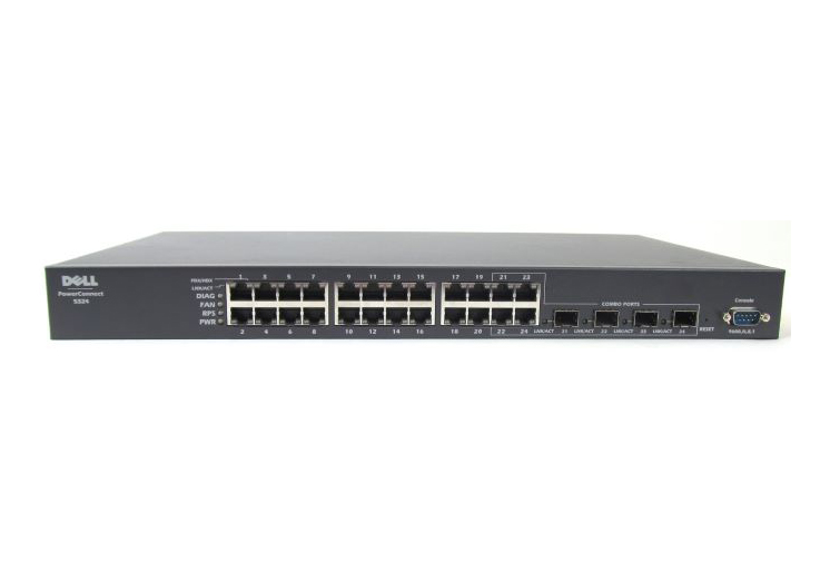 0WF579 Dell PowerConnect 5324 24-Ports 10/100/1000 + 4 x Shared SFP Gigabit Ethernet Switch