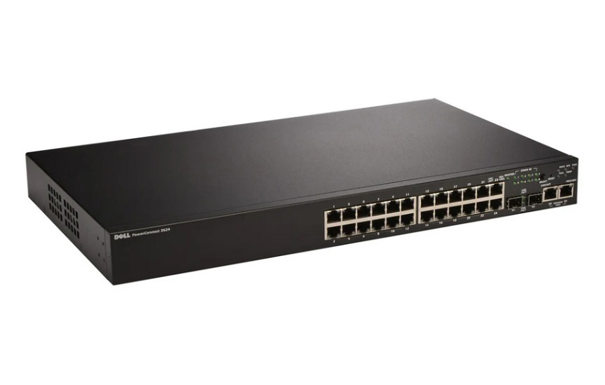 223-5528 Dell PowerConnect 3524 24-Port 10/100-Base-T 2 x Gigabit SFP+ Ethernet Switch
