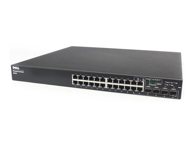 469-3416 Dell PowerConnect 6224 24-Ports x10/100/1000BASE-T 4 xshared SFP GBE Managed Switch