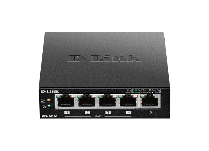 DES-1005E D-Link 5-Port 10/100/1000Base-T Unmanaged Fast Ethernet Switch