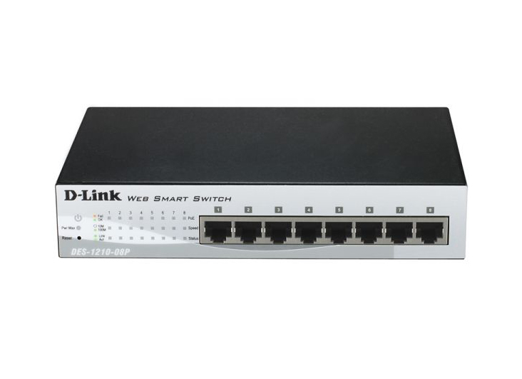 DES-1210-08P D-Link 8-Port Fast Ethernet PoE Web Smart Switch