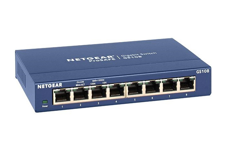 GS108 Netgear ProSafe 8-Ports 10/100/1000Mbps Gigabit Ethernet Switch