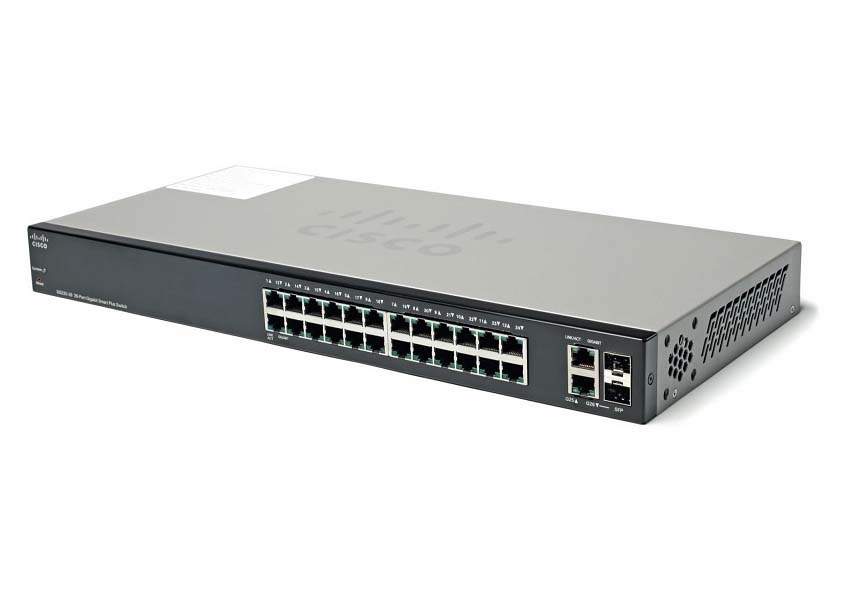 SG200-26P Cisco 26-Port 24 x10/100/1000 PoE 2 xCombo Mini-GBIC Gigabit Smart Switch
