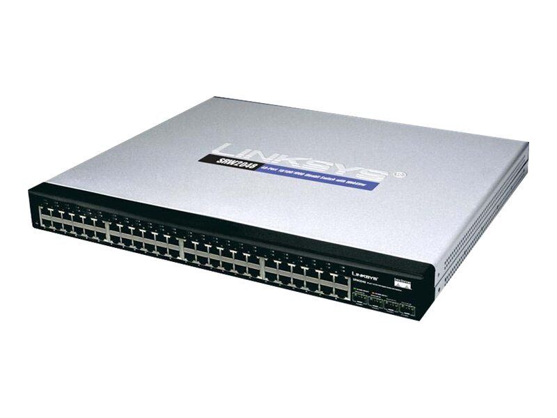 SGE2010P Linksys 48-Ports x 10/100/1000Mbps + 4-Shared SFP PoE Gigabit Ethernet Switch