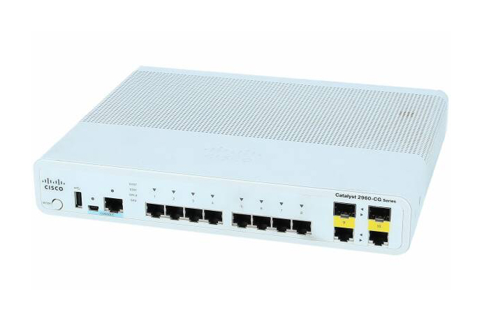 WS-C2960C-8TC-L-RF Cisco Catalyst 2960C 8-Port x10/100 + 2xShared Gigabit SFP Managed Switch